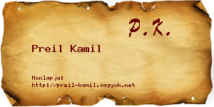 Preil Kamil névjegykártya